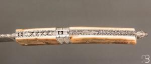   Couteau Thiers  " Le corps beau & le renard " à pompe arrière par Philippe Voissière