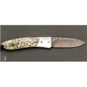 Couteau de poche Opera abalone et nacre lame damas par Lionsteel