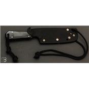 Couteau Deadwood bowie black micarta custom par Fred Perrin