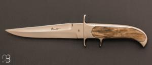  Couteau  "  Intgral Sub-Hilt 01 " fixe par Charly BENNICA - Os de girafe et ATS-34