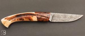    Couteau 1515 collection "Africa" par Manu Laplace - Bois de fer/Phacochère et lame damas