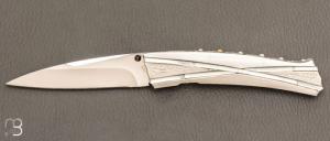   Couteau " Bamboo " custom par Koji Hara - Nacre et Cowry Y