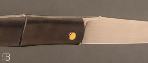 Couteau " Bamboo  " slipjoint par Petr Hofman - Titanium / or 24K  et RWL34