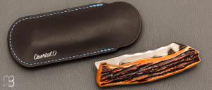  Couteau " Bluff " liner lock par Olivier Ouertal - Os cerfé et Sandinox