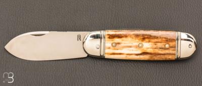 Couteau " Bouledogue  " par Romain Alvarez - Ivoire de mammouth et  14c28