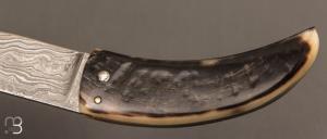 Couteau  "  Curni lame damas " par Alexandre Musso