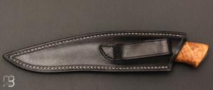  Couteau  "  Custom fixe  " par Jean Paul Sire - Lame forgée acier damas et olivier