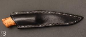  Couteau  "  Custom fixe  " par Jean Paul Sire - Lame forgée acier damas et olivier