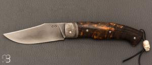 "Danny " knife by Mickaël Moing - Stabilized birch burl and XC100 blade