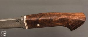  Couteau Droit noyer et Damas multi-barreaux par Jean Paul Sire
