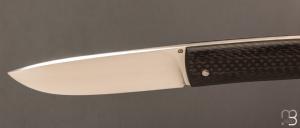  Couteau " Drop " slipjoint  custom par Raphaël Durand - Fibre de carbone et RWL-34