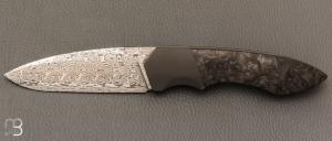  Couteau " Duc9  " custom par Nicolas Kowal - Fibre de carbone et lame en Damasteel® Aegir