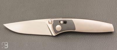 Couteau " EDI Integral custom  " par Petr Hofman - Titane et N690