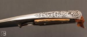 Couteau " Espadon " croûte d'ivoire de mammouth par Pierre Reverdy