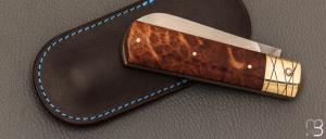   Couteau " Fatson " custom par Olivier Ouertal - Loupe de red mallée et lame en RWL-34