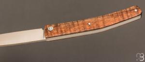 Couteau " Harpo " custom par Anthony Brochier - Koa et lame en RWL34