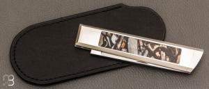   Couteau " Hemi  " pompe arrière par Nicolas Couderc - Molaire de mammouth et lame RWL-34