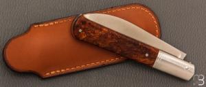  Couteau  "  Issoire  " par Maxime Surjous  - Bois de fer et lame en RWL34