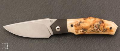 Couteau " Jinbei " custom de Gaël Chevalier - Ivoire de mammouth et RWL34