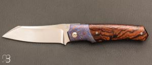   Couteau " KRYPTO " custom par Rémi Lavialle - RWL34 et bois de fer d'Arizona