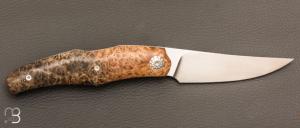   Couteau " Karnage " custom de Michel Grini - Loupe d'amboine et lame en RWL34