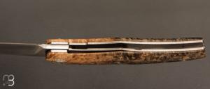   Couteau " Karnage " custom de Michel Grini - Loupe d'amboine et lame en RWL34