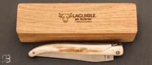 Couteau Laguiole en Aubrac 12 cm manche en ivoire de mammouth