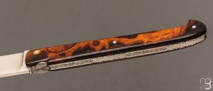 Couteau " Laguiole droit 13 cm " fait main par Jérôme Latreille - Ironwood et 14c28N