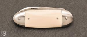    Couteau "  Le Manu " par La Bonne Trempe - Corian blanc et 14c28