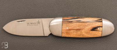 Couteau " Le Manu " par La Bonne Trempe - Hêtre échauffé et 14c28