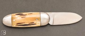 Couteau " Le Manu " par La Bonne Trempe - Os cerfé et 14c28