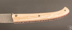   Couteau " Le Nayrac " de Jérôme Lamic - Ivoire de mammouth et lame en damas inoxydable