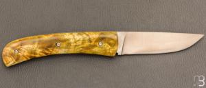    Couteau " Le Vosgien " par Joël Grandjean - Fourche de peuplier stabilisée