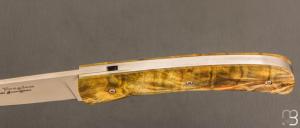    Couteau " Le Vosgien " par Joël Grandjean - Fourche de peuplier stabilisée