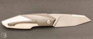   Couteau " Liner lock " custom par Samuel Jugieau - Elforyn et lame en RWL34