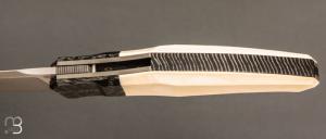   Couteau " Liner-lock custom " de Berthelemy Gabriel - La Forge Agab - Ivoire de mammouth et RWL34