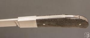  Couteau " Lock-Back Proto " par Honoré Vilain - Fatcarbon et lame en acier W2