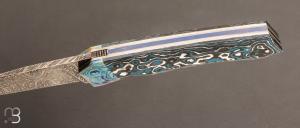 Couteau  "  Mako  "  damas mosaïque et Fatcarbon de Philippe Ricard