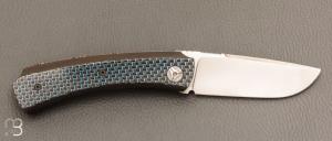   Couteau " Mini Bec " fait main par Alain SITZ - Fibre de carbone et lame en 14c28