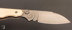 Couteau " Morphalou " par Éric Parmentier - Mammouth et VG10 Suminagashi