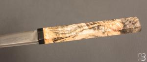   Couteau " Office type Japonais " par Nicolas Kowal - Marronnier stabilisé et lame Suminagashi VG10