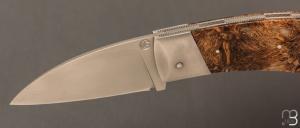   Couteau " Opus " de collection par Louis Blanchet Kapnist - Bogues de châtaignes résinées et lame en RWL34
