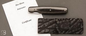    Couteau " Oval " custom par Des Horn - Fibre de carbone et lame en Nitrobe77