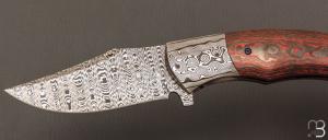   Couteau " Ovophis  " custom pliant par Milan Mozolic - Fatcarbon et Damas