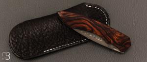   Couteau " Petit Duc "  par Nicolas Kowal - Loupe de Bois de fer et lame Suminagashi SG2