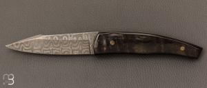 Couteau " Pice unique " de Alain & Joris Chomilier - Corne de buffle et damas inoxydable Chad Nichols