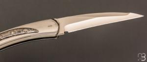   Couteau " Pissutu " par Charles Bennica - Inlays en damas de Devin Thomas