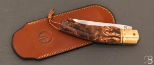  Couteau " SHELBY XL " custom par Arnaud Dallier - Bouleau stabilisé et RWL-34