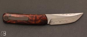   Couteau  "  Sanjo " custom par Guy Poggetti - Bois de fer d'Arizona et lame en C130