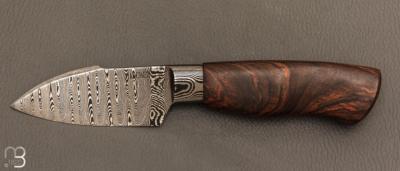 Couteau Semi intégral custom fixe de Israel Nascher  - Palissandre et damas